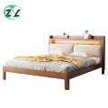 Cama de madera maciza con carga USB Cama de madera